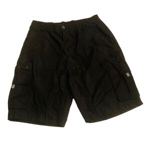 Men Cargo Shorts Sz L 6-Pocket Light weight  Black